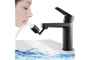 PRIDKEN Swivel Faucet Extender, Faucet Extender for Bathroom Sink Kitchen-Aerator-Splash Water Filter Extension, Multifunctional Universal Robotic Arm Rotatable Spray Attachment (Black 720°)