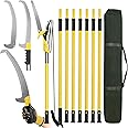 Dremmt 27 FT Pole Saws for Tree Trimming, [Ultra Sturdy] Tree Pruner with Thickened Saw Blade and Scissors for Tree Trimmer, Pole Cutter for Backyard and Garden, Bush Cutting and Pruning of Palm Trees
