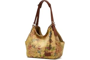 FASHION MODERN WORLDLYDA Worldlyda Women Canvas Hobo Purse Multi Pocket Tote Shopper Shoulder Bag Casual Top Handle handbag with Embroidery Ethnic