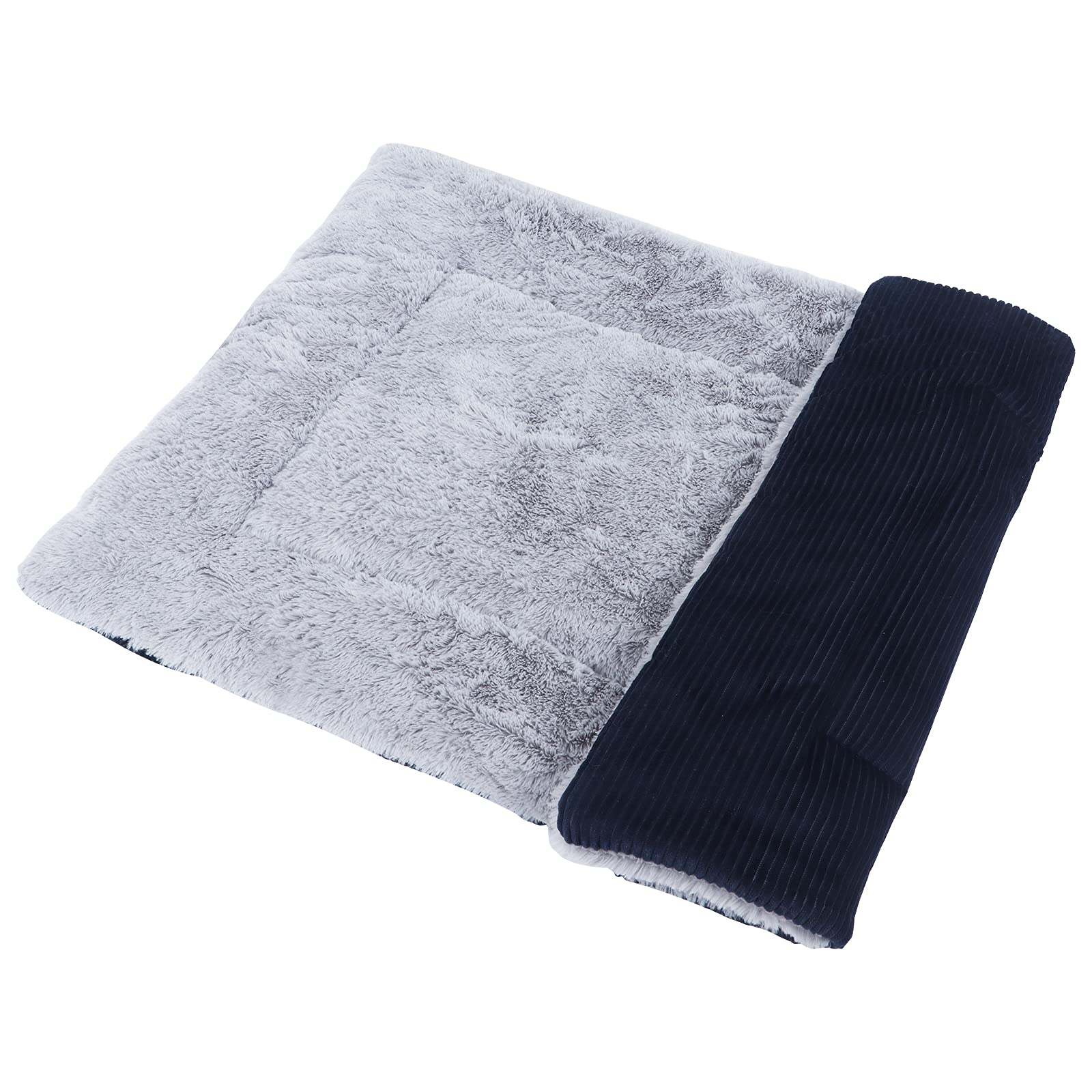 Vejaoo Dog Bed Mat Washable Cat Cushion Soft Premium Plush Dogs Mattress Sofa Dual Purpose Clearance for Small/Medium/Large Dog XZ014 (M(75 * 50CM), Wick Dark Blue)