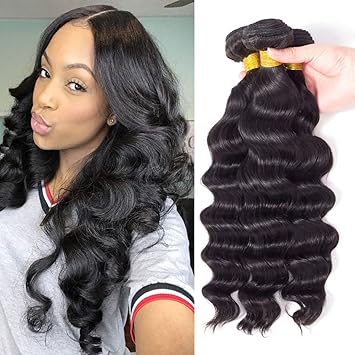 Amazon Com Loose Deep Wave Hair Weave Human Hair Bundles Of