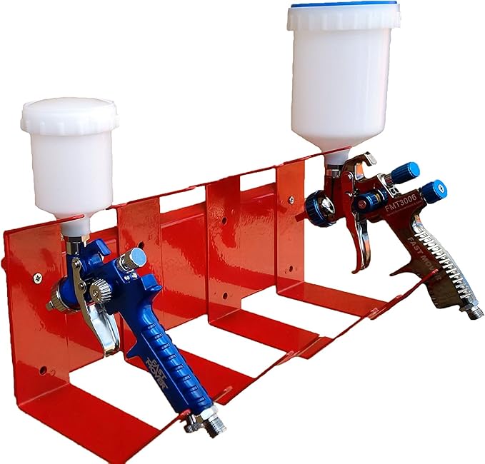 Gravity Feed Spray Gun Holder Stand Wall Mounted Strong Quality Holds 4