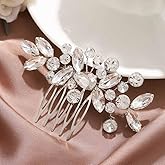 Catery Crystal Wedding Hair Comb Rhinestone Bridal Hairpieces Bridesmaid Clips Accessories for Brides and Women (A Silver)