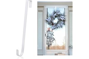 Wreath Hanger for Front Door Hanger Decor, Over The Door Hooks Christmas Halloween Wreath Over Door Hook Decorations (White)