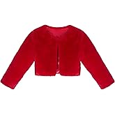 Lilax Girls Cozy Faux Fur Long Sleeve Crew Neck Dress Coat