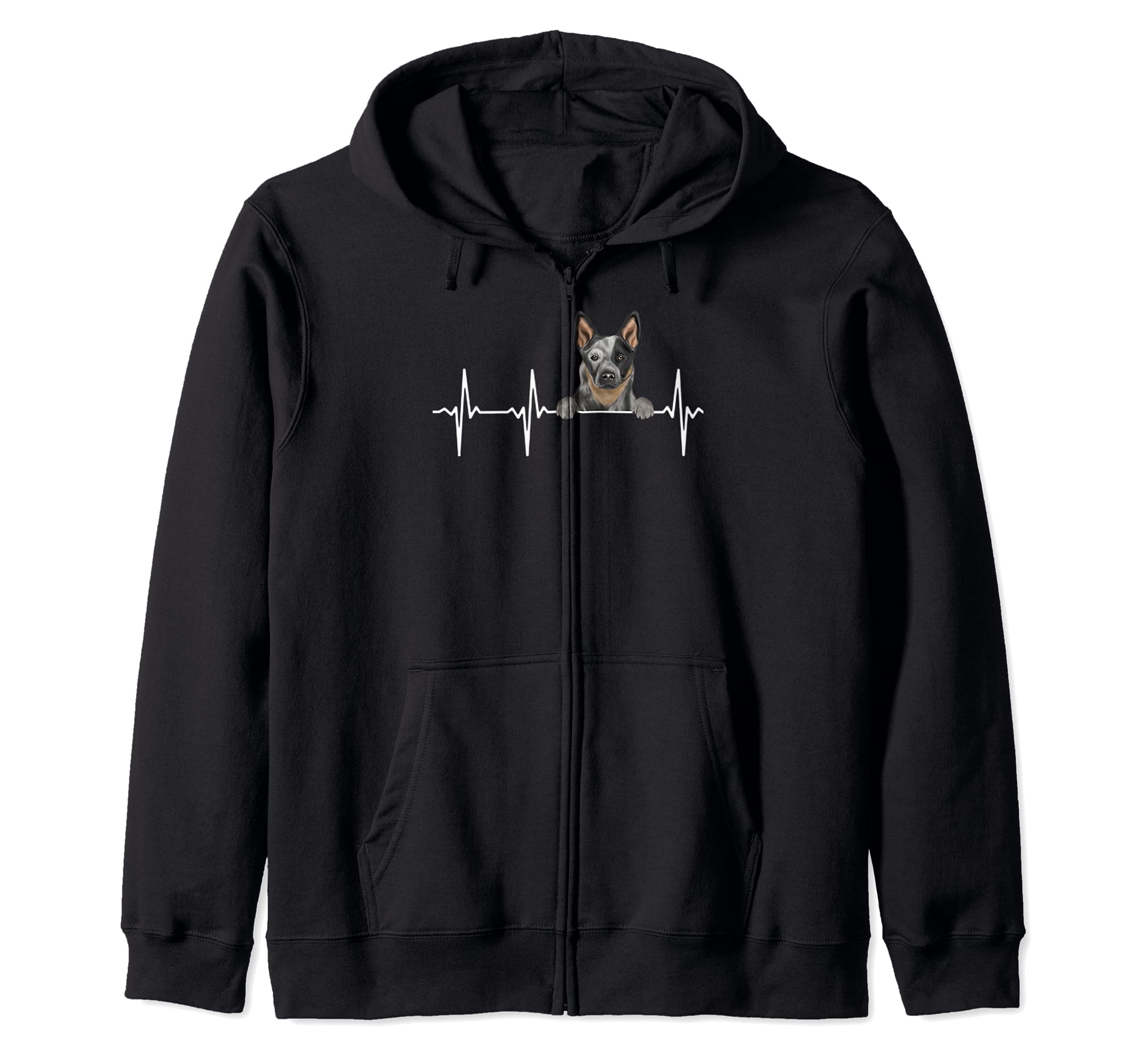Funny Dog Heartbeat For Australian Cattle Dog Lovers Zip Hoodie