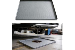 Oil Drip Pan for Under Car, 34'' x22'' Oil Spill Mat for Garage Floor, Silicone Oil Drip Tray with Raised Edge, Driveway Pad 