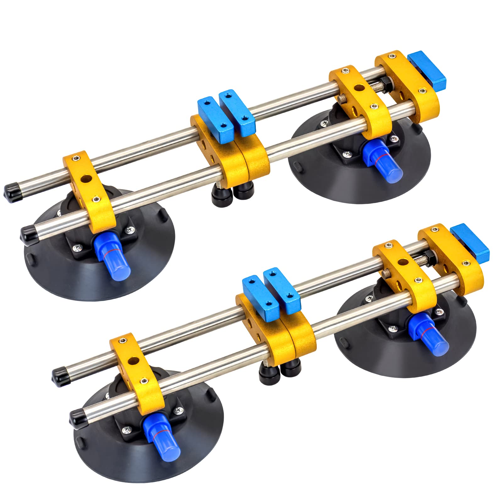 2PCS 6 inch Stone Seamless Seam Setter With Vacuum Suction Cups For Seam Joining Leveling,Solid Countertop Installation Tool for Quartz slabs ，Granite, Stone, Marble,Tile Gap Regulator