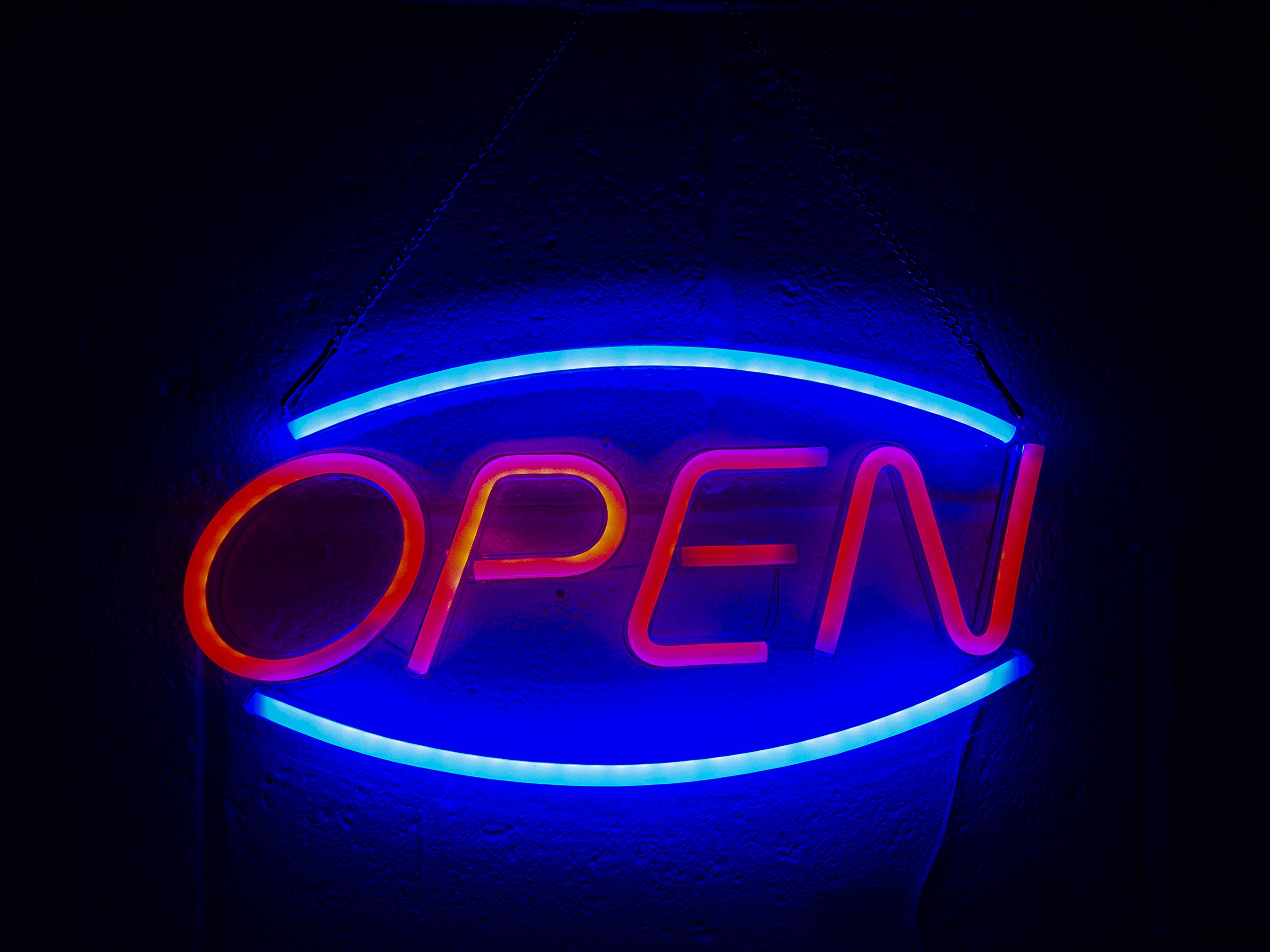 Open Neon Sign, Hanging LED Neon Night Light Shop Signs USB LED Light for Bar, Hotel, Coffee, Restaurant (Open)