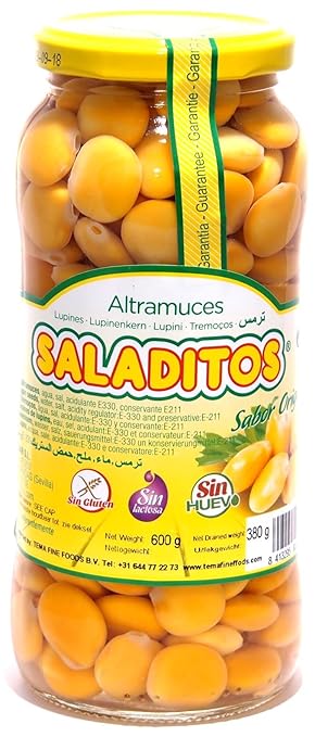 Saladitos - Weisse Lupinen eingelegt in Salzlake - Saladitos - Altramuces (600g netto)