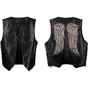 CosFantasy Men's Cosplay Vest Jacket Angel Wings Coat Sleeveless