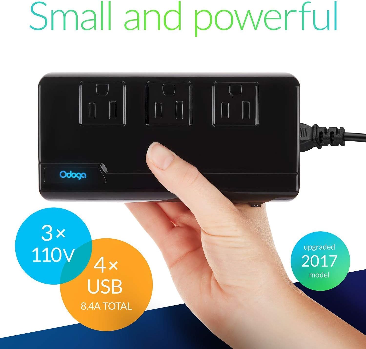 Odoga Voltage Converter 220V to 110V Travel Adapter with 4 USB Ports 3 AC Outlets and UK/Europe/AUS International Travel Plugs for More Than 150 Countries: Automotive