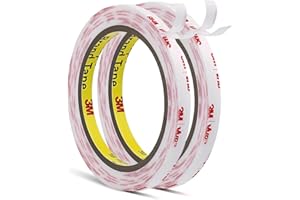 BULINA Double Sided Tape Thin 1/4''x15.4Ft 2 Pack Made of 3M 4930 VHB Removable Mounting Tape White Heavy Duty Adhesive Waterproof Foam Tape for Car Home Office Decor, 0.025in Thick