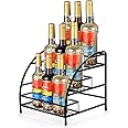 SOUJOY 3-Tier Coffee Syrup Rack Organizer, Wine Holder Stand, Metal Wire Countertop Storage Rack, Freestanding Shelves for Co