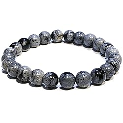 Natural Snowflake Obsidian Gemstone Beads Bracelet