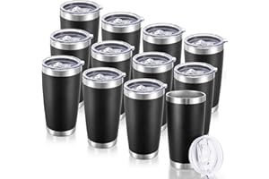 20 oz Tumblers Bulk Stainless Steel Tumbler with Lid Double Wall Vacuum Insulated Coffee Mug 20oz Powder Coated Cup for Hot a
