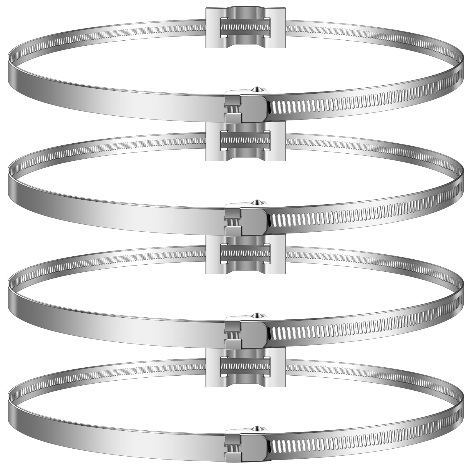 Photo 1 of Oudain 30 Pack Sign Mounting Bracket for Larger Adjustable Pole Clamp Road Street Sign Band Clip 4 to 15" Metal Street Mounting Hardware Propane Tank Bracket for Round Square Telephone Pole Rod