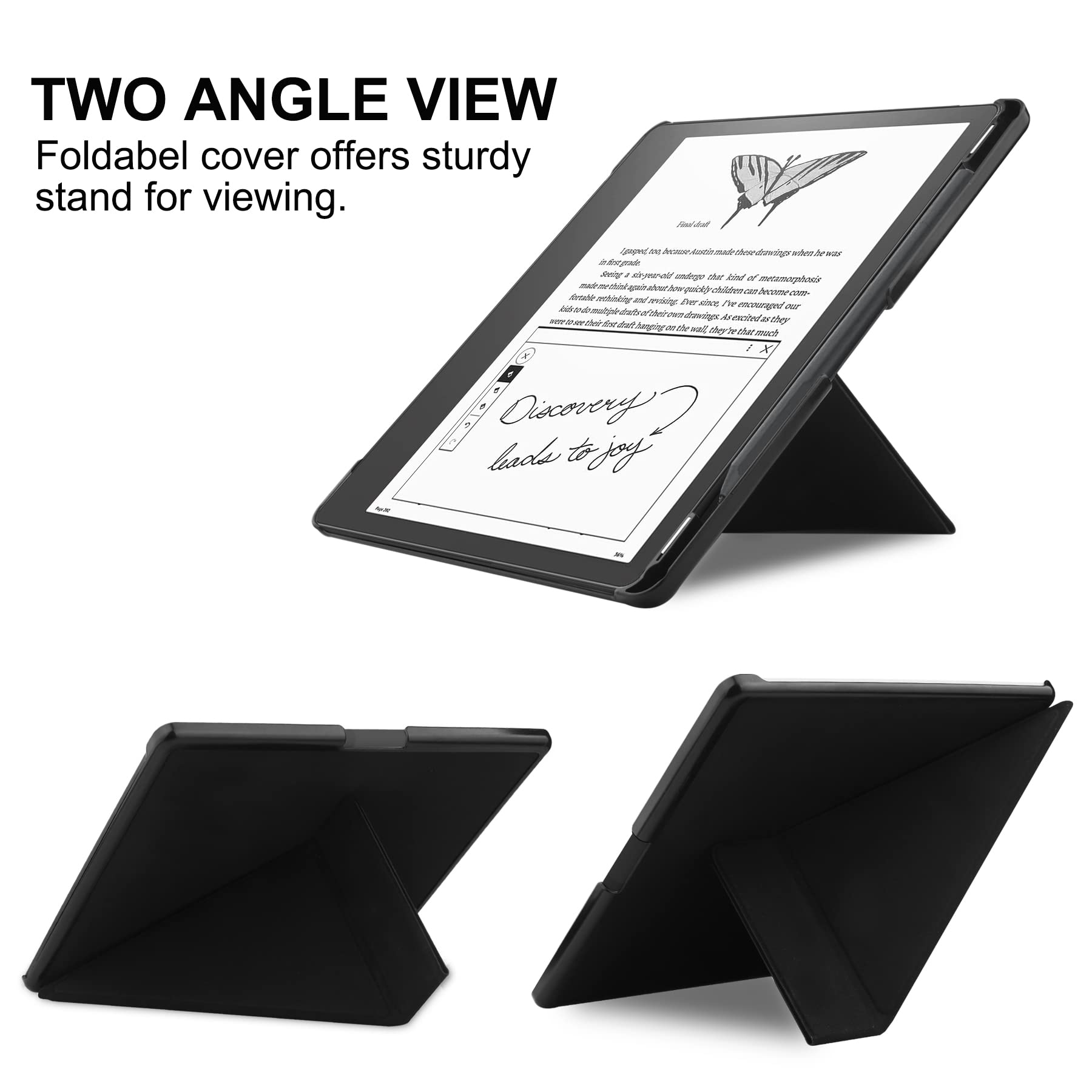 KuRoKo Slimshell Case for Kindle Scribe (2024/2022 Released), Premium Lightweight PU Leather Stand Cover with Auto Sleep/Wake for 10.2 inch Amazon Kindle Scribe 2024(1st Gen)/2022-Black
