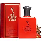 PB ParfumsBelcam Red Classic Match Eau de Toilette – Spicy Woody Amber Fragrance for Men, Long-Lasting Masculine Scent, Affor