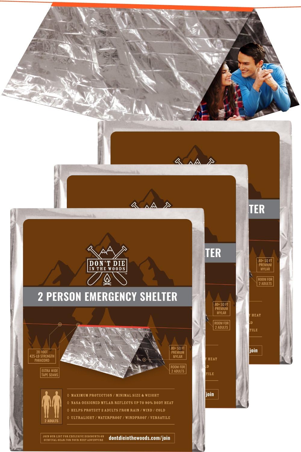 Ultralight Survival Tent 2 Person Emergency Shelter Tube Tent for