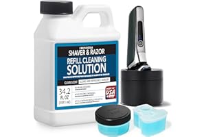 IMPRESA Electric Razor Cleaning Solution - Pre-Mixed Razor & Shaver Cleaning Solution - Compatible with Philips Norelco Quick Clean Pod Cartridge & SmartClean - Beard Trimmer Cleaner - 34.2 Fl Oz