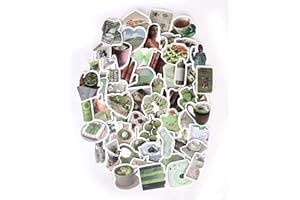 Green Aesthetic Stickers, Vinyl Decals for Laptops Phones Water Bottles, Nature Inspired Computer Decor