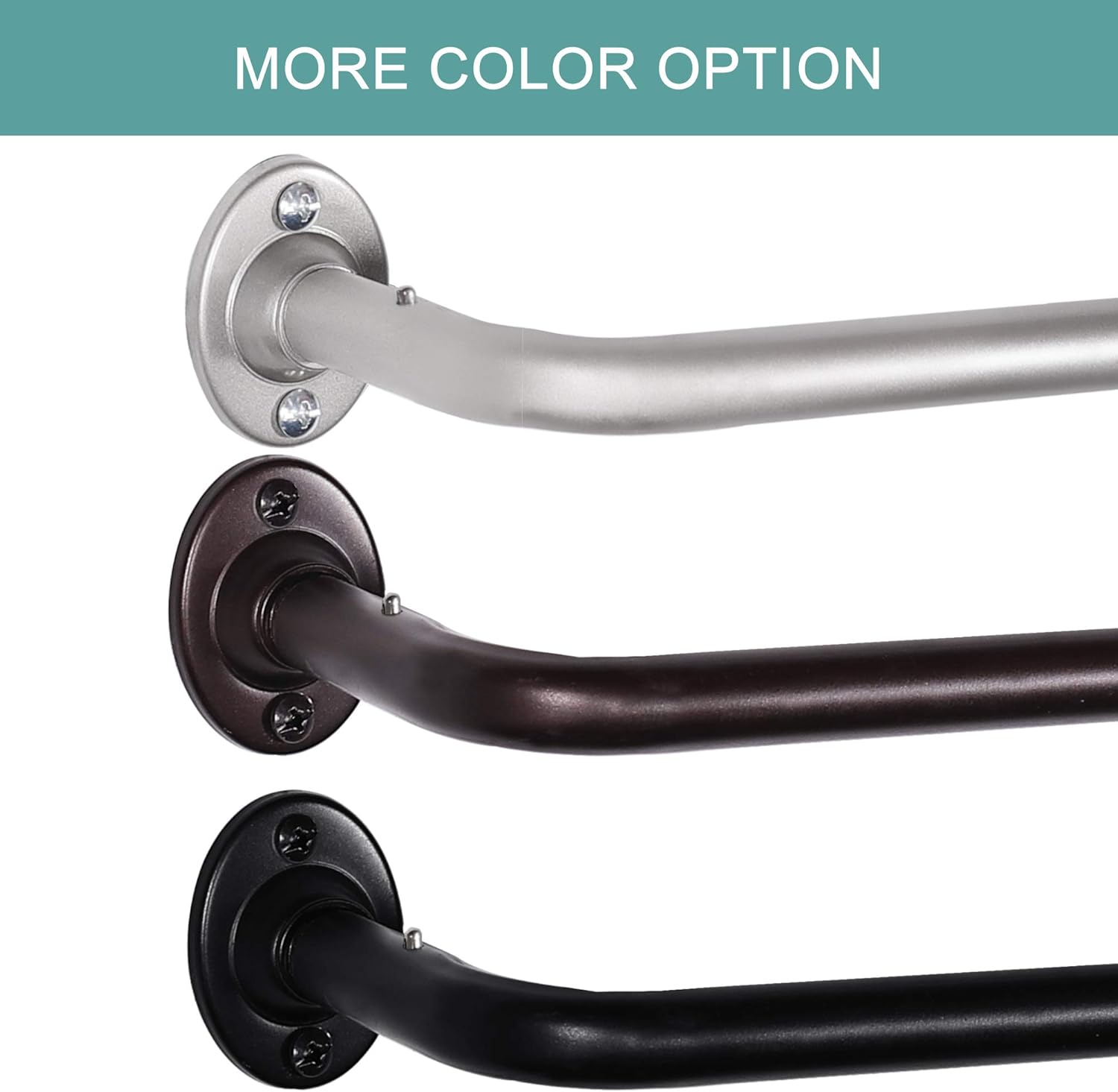 Turquoize Wrap Curtain Rod Easy Install Room Darkening Wrap Around Curtain Rod Set with Hardware Adjustable Design for Blackout Curtain 2 Pack, Nickel, 48 to 86 Inch: Home & Kitchen