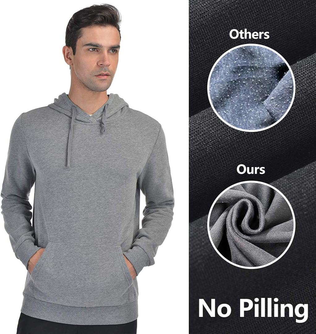 Qualidyne Men's Full Zip Fleece Hoodies Midweight Workout Thermal Sweatshirt Long-Sleeve Athletic Hooded Jacket: Clothing
