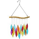 MYCRLIFE Colorful Glass Wind Chimes, 20 inches, Garden Decor for Patio and Home (Style 2)