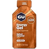 GU ENERGY Original Sports Nutrition Energy Gel, Salted Caramel, 24-Count