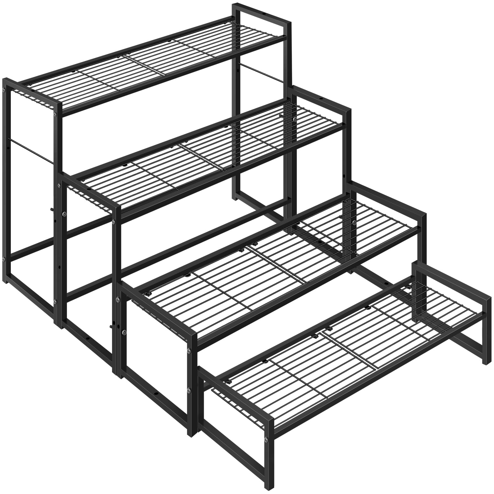 Meyoppm 4 Tier Metal Plant Stand Indoor Outdoor, Ladder Flower Pot ...