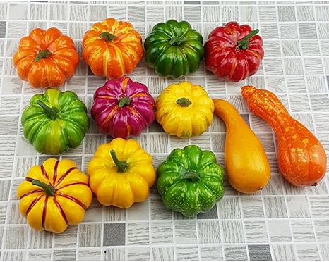 Amazon Vosarea 12ピース人工カボチャとひょうたん人工飾りカボチャ偽秋の収穫の装飾 人工観葉植物 オンライン通販