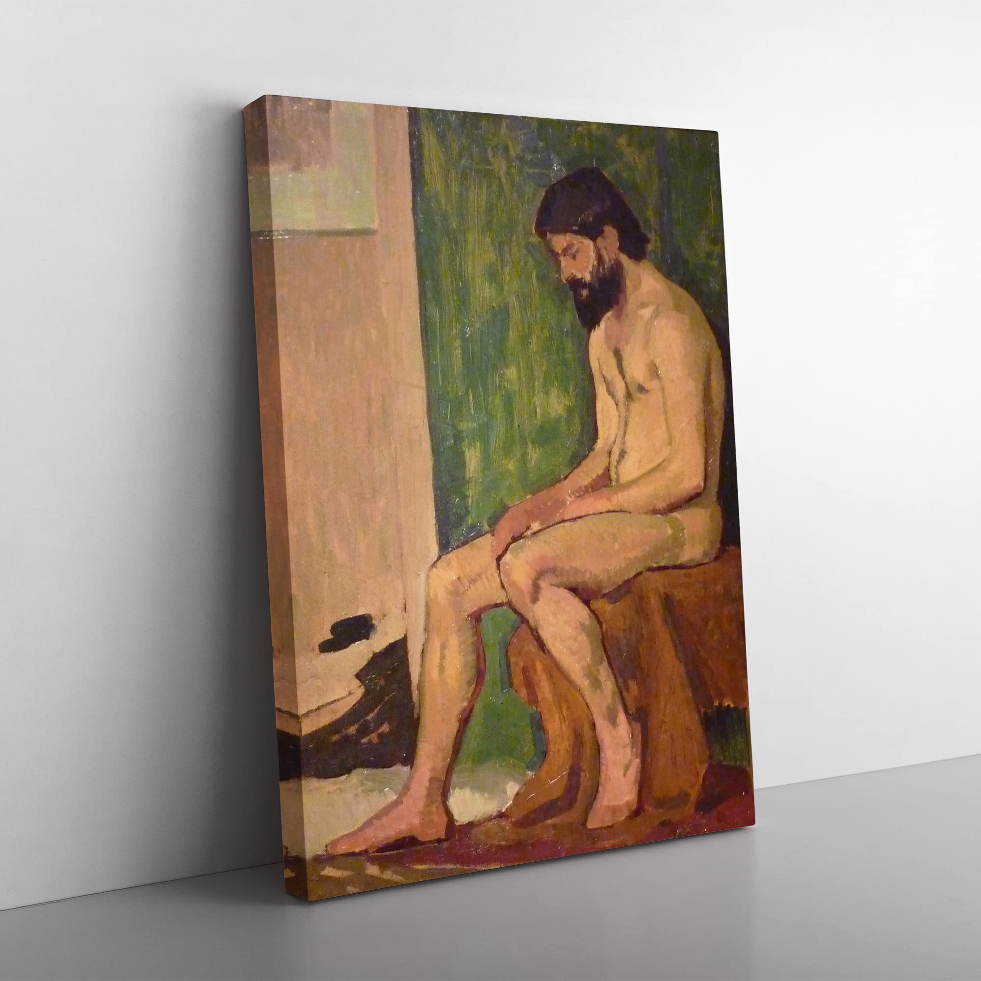 Roger De La Fresnaye Nude Man Classic Painting Canvas Wall Art Print Ready to Hang, Framed Picture for Living Room Bedroom Home Office Décor, 50x35 cm (20x14 Inch)
