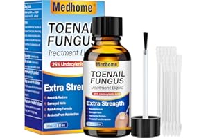Medhome Toenail Fungus Treatment Extra Strength – 25% Undecylenic Acid for Thick, Discolored Nails – Gentle Repair for Damaged Nails and Toenail, Fast Acting Formula