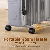 Belaco 11 Fin Oil Filled Radiator 2500W Portable Electric Heater Thermostat Grey view 5