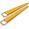 Lj-creamir™ LJ9655 Pallet Fork Extensions for Forklift 96 * 5.5 inch for Fork Truck and Loaders, Heavy Duty Thickened Alloy Steel Pallet Forklift Extensions,96"x5.5", Yellow, 1 Pair.