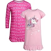 Sweet & Sassy Girls Nightgowns - 2 Pack Short Sleeve Night Gown Sleep Dress for Girls - Kids Sleepwear Pajamas (4-14)