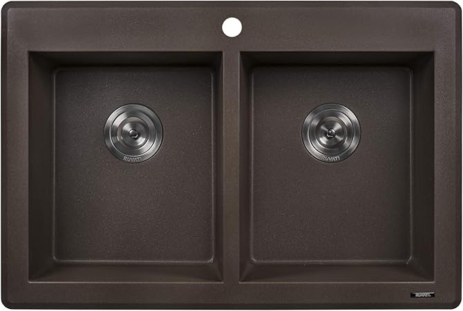 Ruvati 33 X 22 Inch Dual Mount Granite Composite Double Bowl