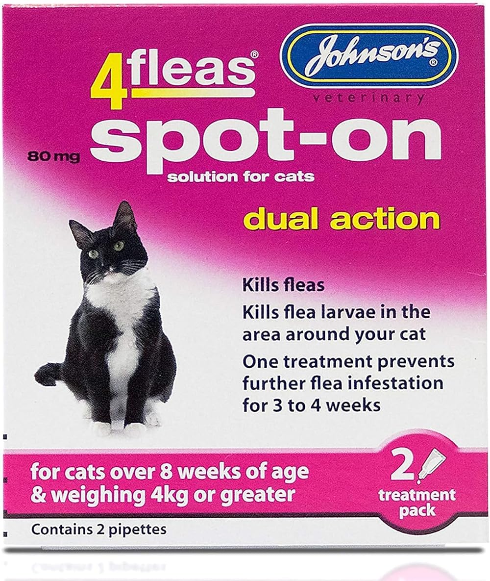 Leeway Johnsons 4Fleas Cat Duel Action Spot On Above 4kg 8 Weeks