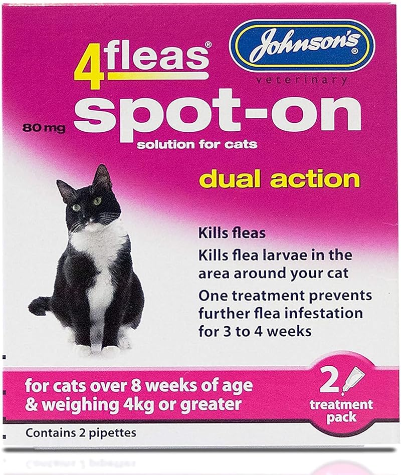 Leeway Johnsons 4Fleas Cat Duel Action Spot On Above 4kg 8 Weeks