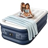 CHERIMOR Twin XL Air Mattress with Built-in Pump 18in, Reinforced PVC | 18" Raised Comfort, 21-Coil Honeycomb Support 550lb, 2-Min Inflation Inflatable Mattress for Guest Room &amp; Sleepover
