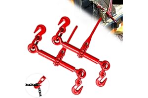 SENKEYFE Ratchet Chain Binders 1/4''- 5/16'', Load Binder with G70 Grab Hooks, Adjustable 1/4" Binder for 1/4 Chains, 2200 Pounds Working Load Limit- Heavy Duty Ratchet Binders for Towing (2 Pack)