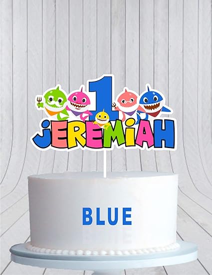Mobel Wohnen Baby Shark Personalised Cake Topper Birthday Cake