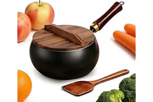 2026 NEW Japanese Cast Iron Pot & Pan Set, Hand-Forged Non-Stick Cookware with Wooden Lid & Spatula, Durable Heavy Duty Iron 