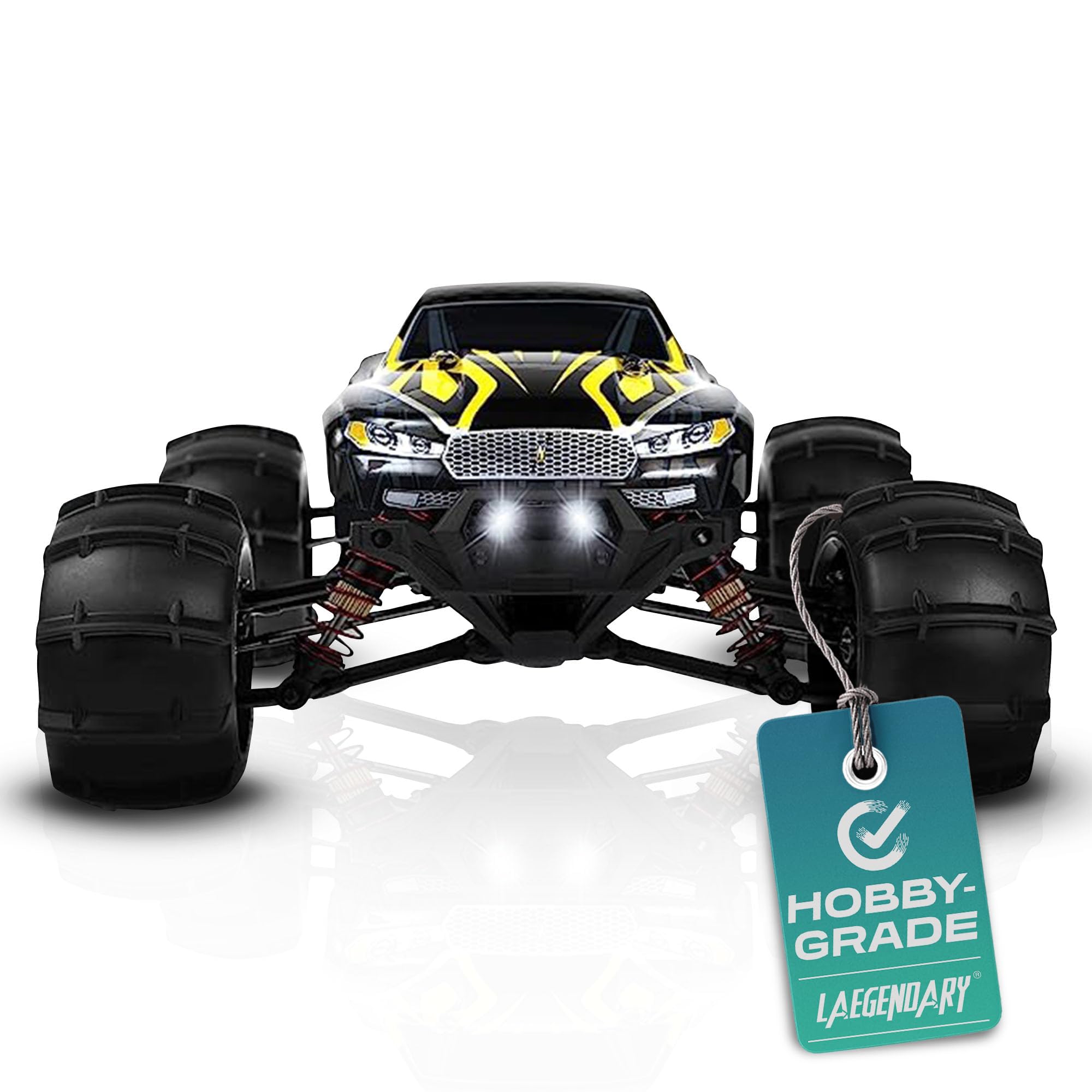 LAEGENDARY Remote Control Car, Hobby Grade RC Car 1:16 Scale Brushless Motor With Two Batteries, 4x4 Off-Road Waterproof RC Truck for Adults, Gifts for Kid