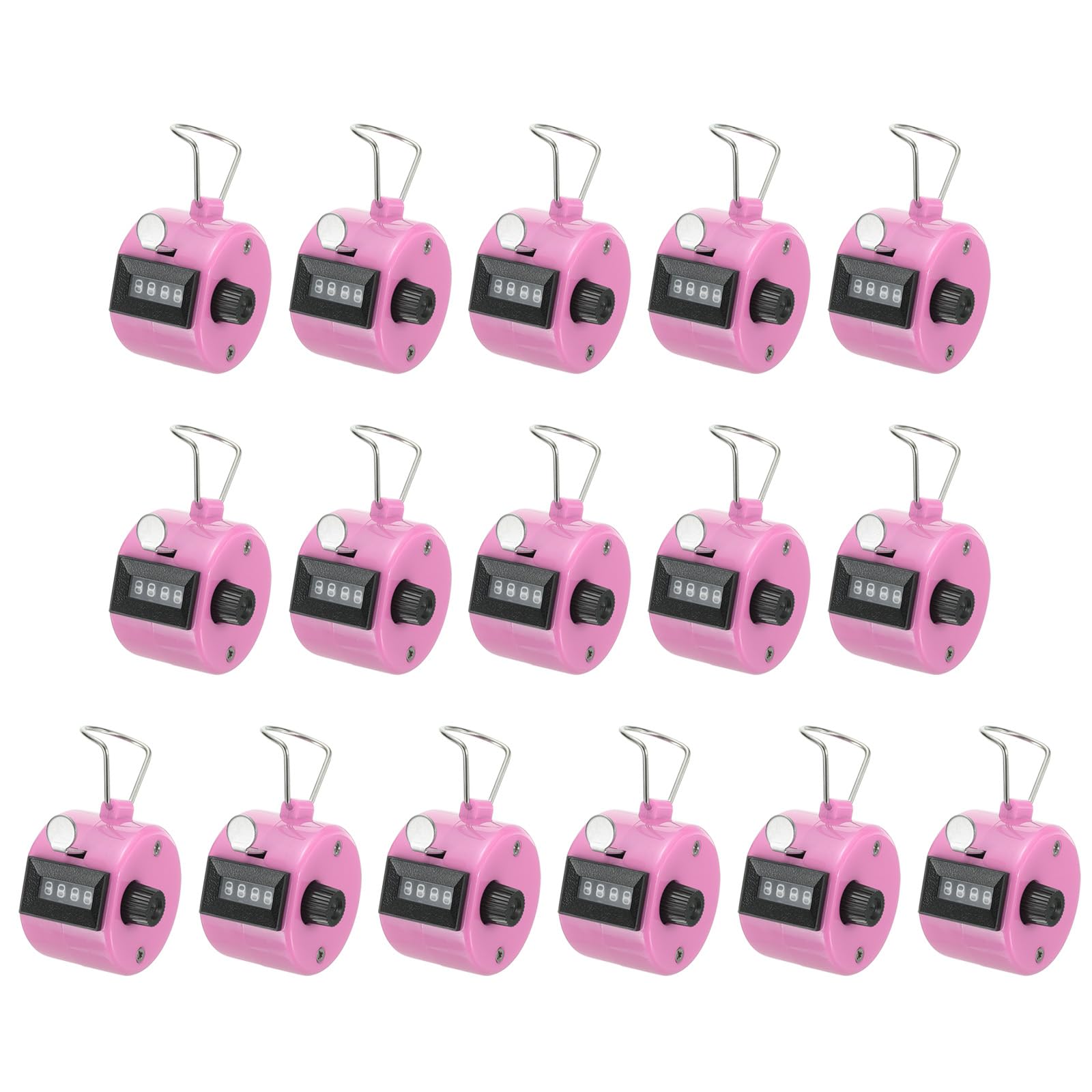 PATIKIL Clicker Counter, 16 Pcs 4 Digit Mechanical Handheld Tally Click Pitch Counter for Coaching Knitting, Golf, Lap, Fishing, Pink