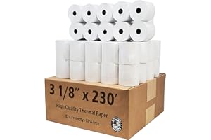 BUYREGISTERROLLS 54 GSM CLOVER PoS 3-1/8" x 230' THERMAL RECEIPT PAPER - 50 NEW ROLLS by Nayelish RITEMADE for Clover Station Point-of-Sale System
