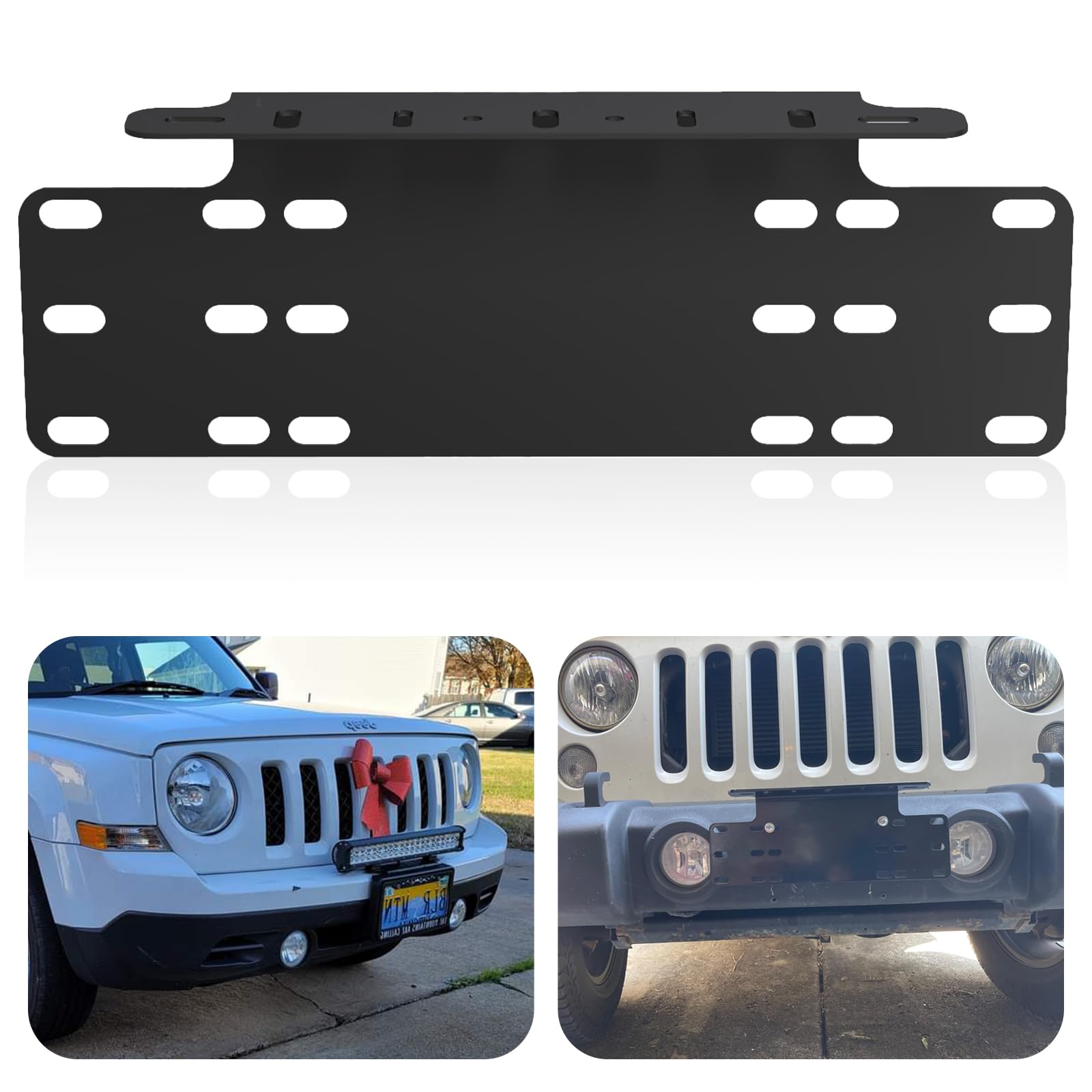 Photo 1 of GLOBLED Universal License Plate Holder Front Bumper No Drill License Plate Bracket Compatible with Pick Truck SUV Jeep 4x4,Black