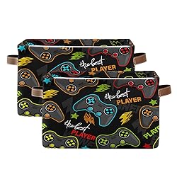 WELLDAY 2PCS Storage Basket Gamepad Large Foldable