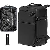 SUOCO Travel Vacuum Backpack with Portable Electric Pump, 45L Carry On Compression Seal Travel Backpack with Vacuum System, Traveling Packing Luggage Suitcase, Black